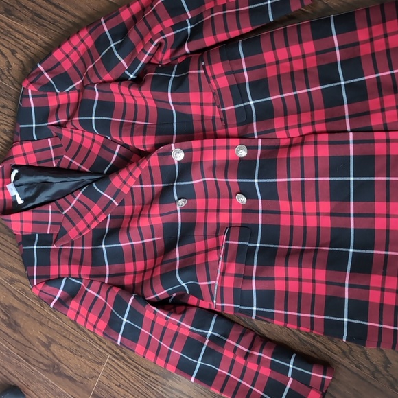 Peter Nygard Plaid Double-Breasted Jacket New Without Tags - Picture 3 of 4